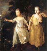 Thomas Gainsborough The Painter-s Daughters chasing a Butterfly Spain oil painting artist
